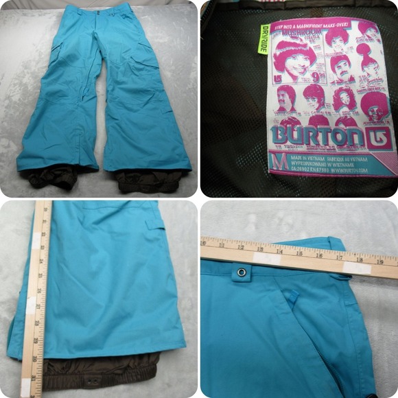 Burton Cargo Pant Mens ? Medium Aqua Dryride Waterproof Snowboard Ski Snow 34x30 - Picture 1 of 16